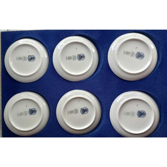 Vintage Schumann Bavaria Porcelain Butter Pats: Fruit Motif Gold Trim - Picture 2 of 3